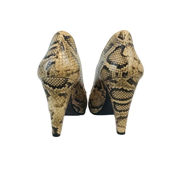 Billi Bi Copenhagen Snake Leather Print Peep Toe High Heel Shoes Pumps Size 40 - Picture 8 of 10